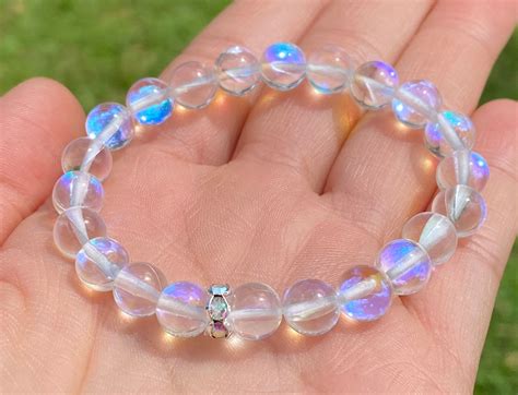 rainbow quartz crystal bracelet